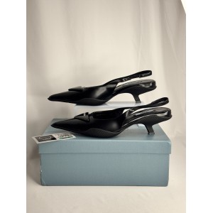 Prada brushed leather slingback pumps 3cm Shoes