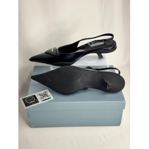 Prada brushed leather slingback pumps 3cm Shoes