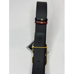 Valentino V log reversible belt burgundy-black 4cm Accesories