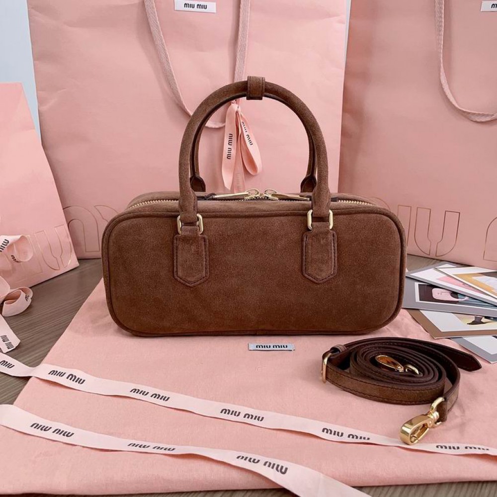 MiuMiu large Arcadie padded suede top-handle bag Bags