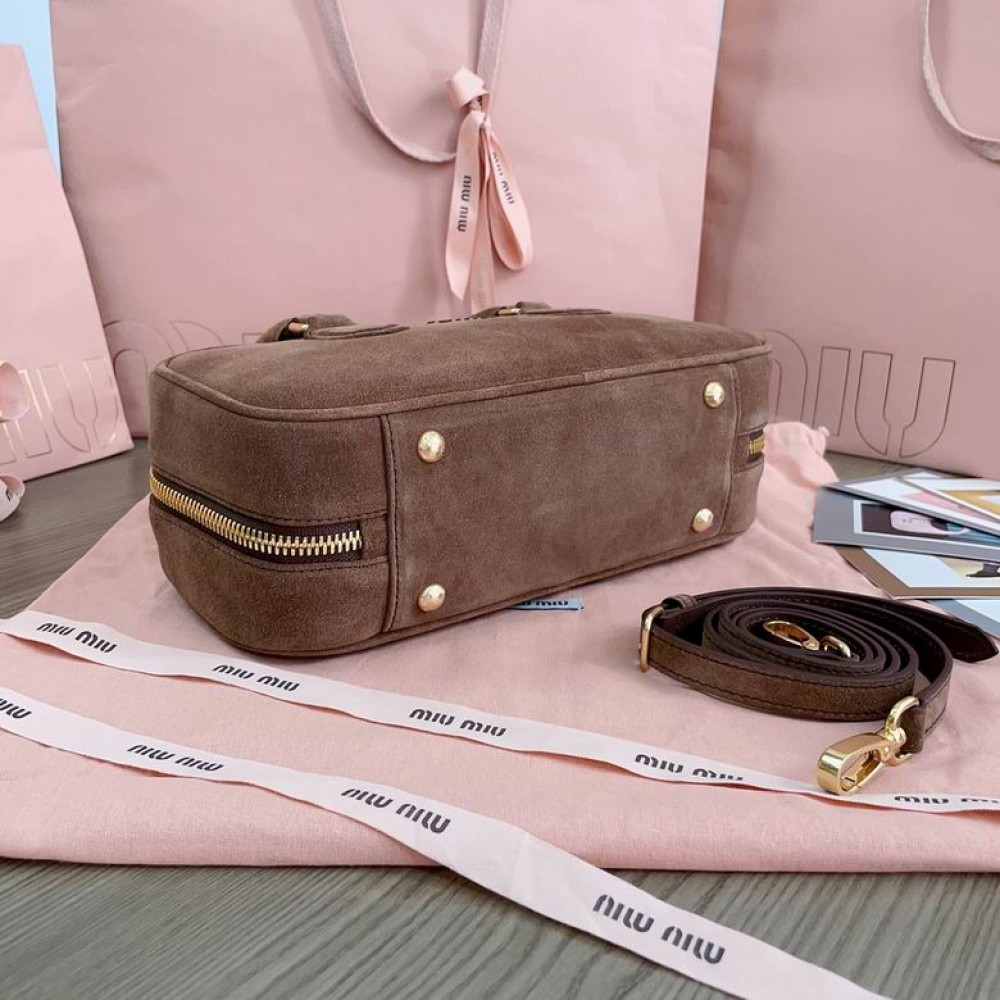 MiuMiu large Arcadie padded suede top-handle bag Bags