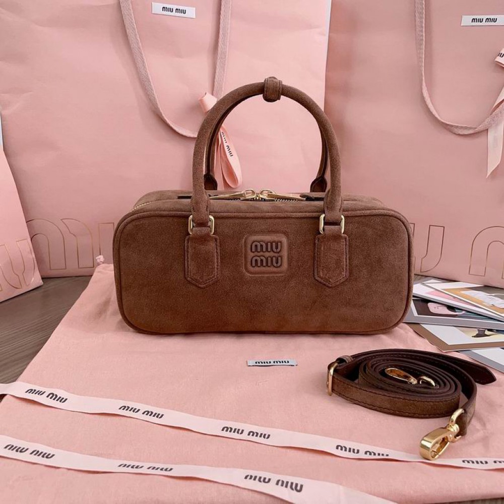 MiuMiu large Arcadie padded suede top-handle bag Bags