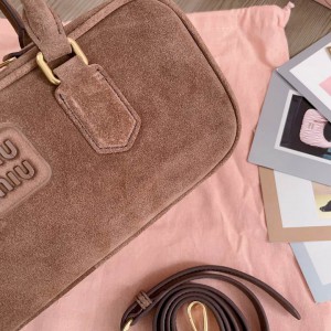 MiuMiu large Arcadie padded suede top-handle bag Bags