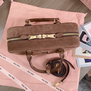 MiuMiu large Arcadie padded suede top-handle bag Bags