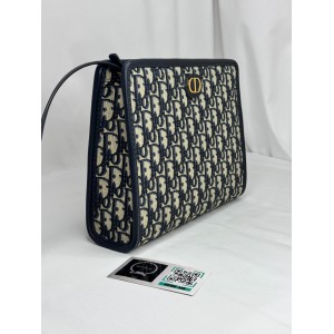 Dior Montaigne Dea Pouch Blue Oblique Jacquard Bags