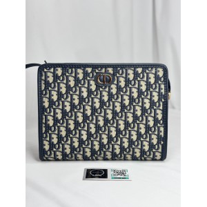 Dior Montaigne Dea Pouch Blue Oblique Jacquard Bags
