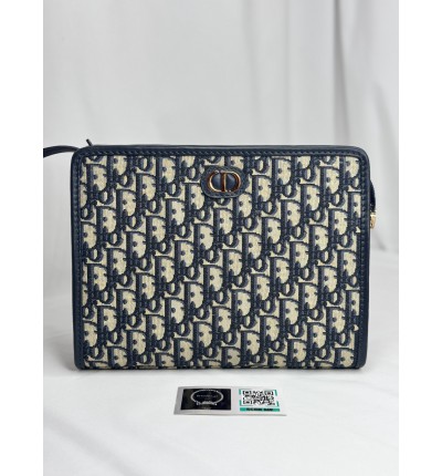 Dior Montaigne Dea Pouch Blue Oblique Jacquard