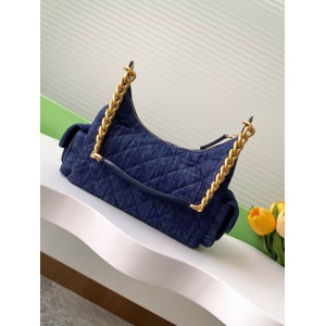 Chanel hobo large Denim & Gold-Tone Metal Blue 22x31x15cm Bags