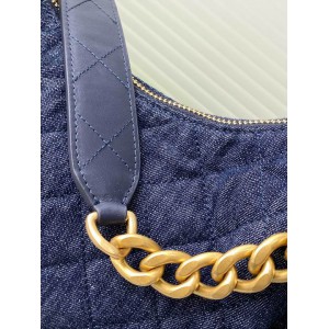 Chanel hobo large Denim & Gold-Tone Metal Blue 22x31x15cm Bags