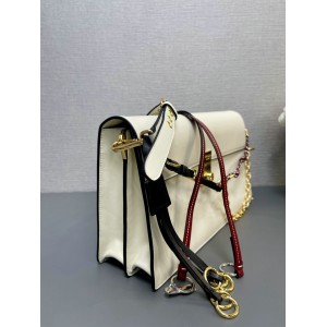 Prada Soft Sound large leather shoulder bag with charms 35x19.5x10.5cm Bags