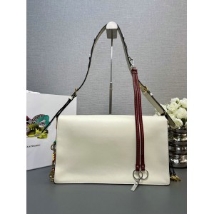 Prada Soft Sound large leather shoulder bag with charms 35x19.5x10.5cm Bags