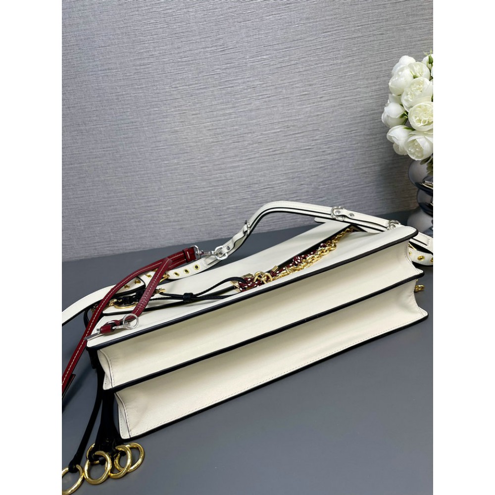 Prada Soft Sound large leather shoulder bag with charms 35x19.5x10.5cm Bags