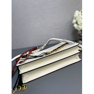 Prada Soft Sound large leather shoulder bag with charms 35x19.5x10.5cm Bags