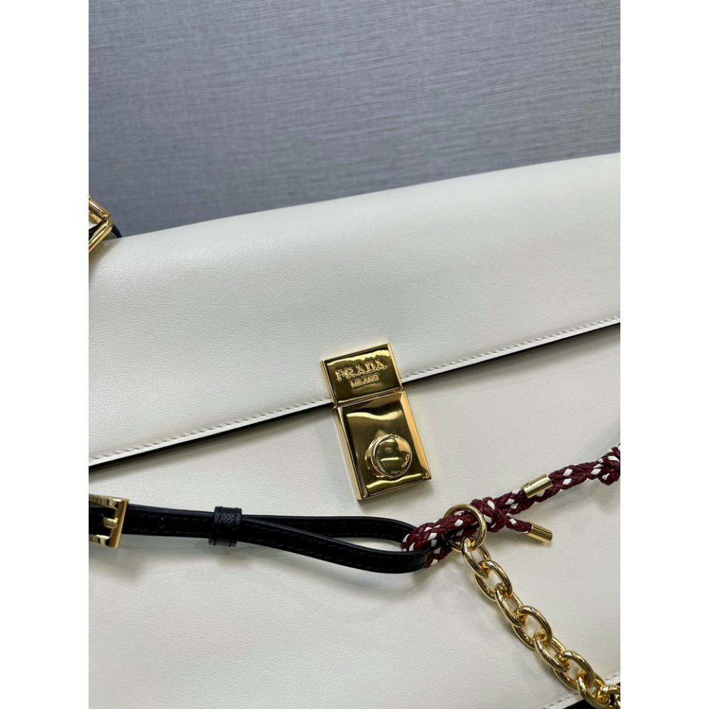 Prada Soft Sound large leather shoulder bag with charms 35x19.5x10.5cm Bags