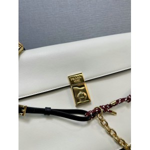 Prada Soft Sound large leather shoulder bag with charms 35x19.5x10.5cm Bags