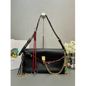 Prada Soft Sound large leather shoulder bag with charms 35x19.5x10.5cm Bags