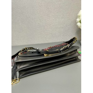 Prada Soft Sound large leather shoulder bag with charms 35x19.5x10.5cm Bags