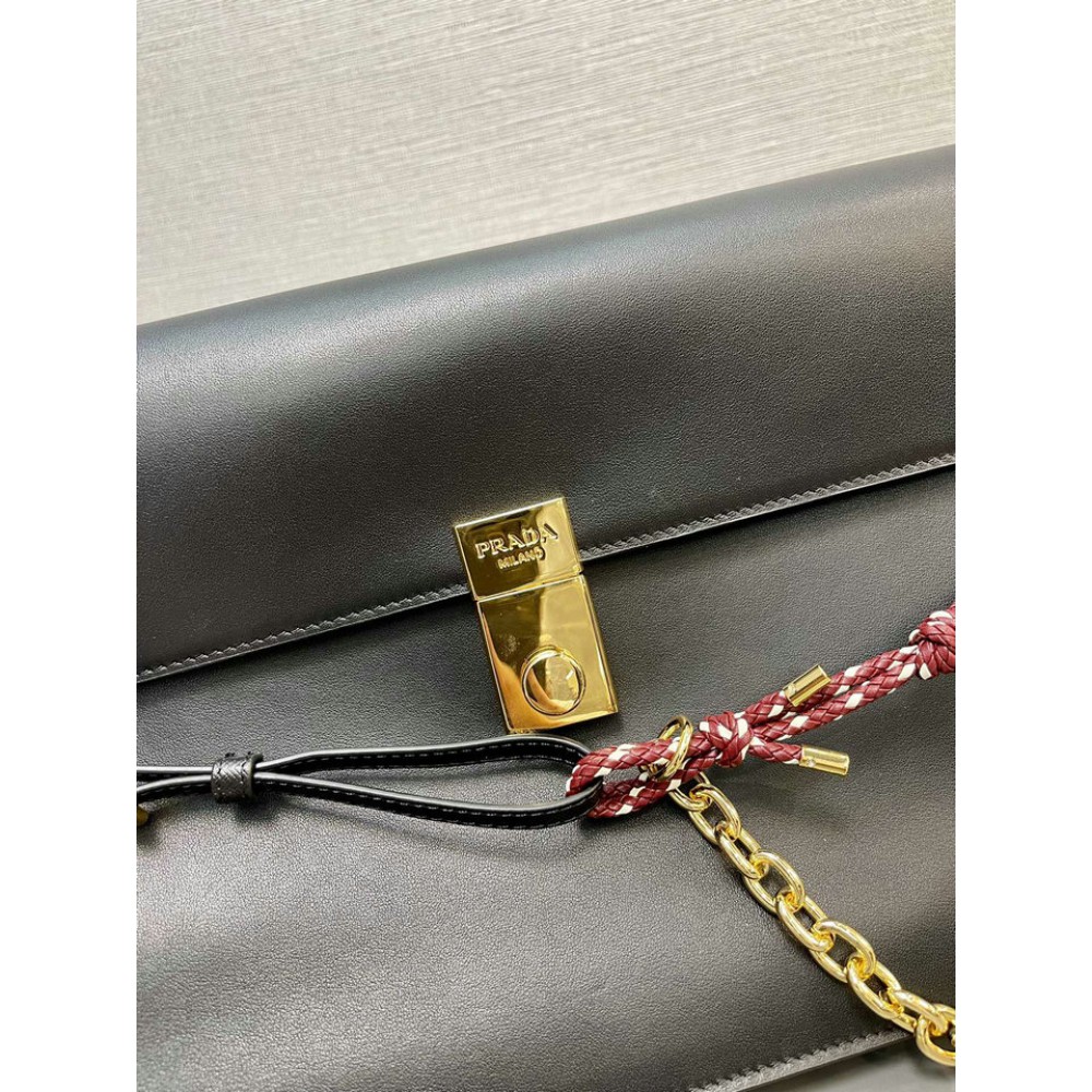 Prada Soft Sound large leather shoulder bag with charms 35x19.5x10.5cm Bags