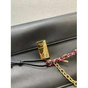 Prada Soft Sound large leather shoulder bag with charms 35x19.5x10.5cm Bags