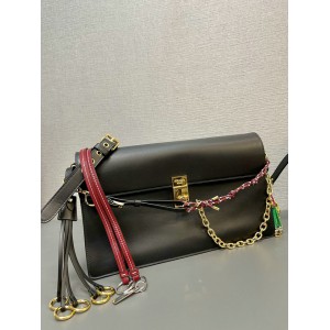 Prada Soft Sound large leather shoulder bag with charms 35x19.5x10.5cm Bags