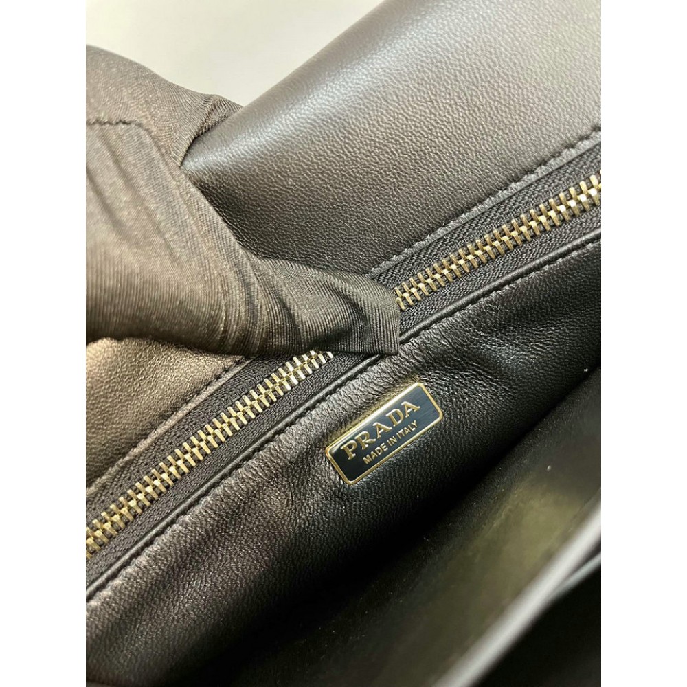 Prada Soft Sound large leather shoulder bag with charms 35x19.5x10.5cm Bags