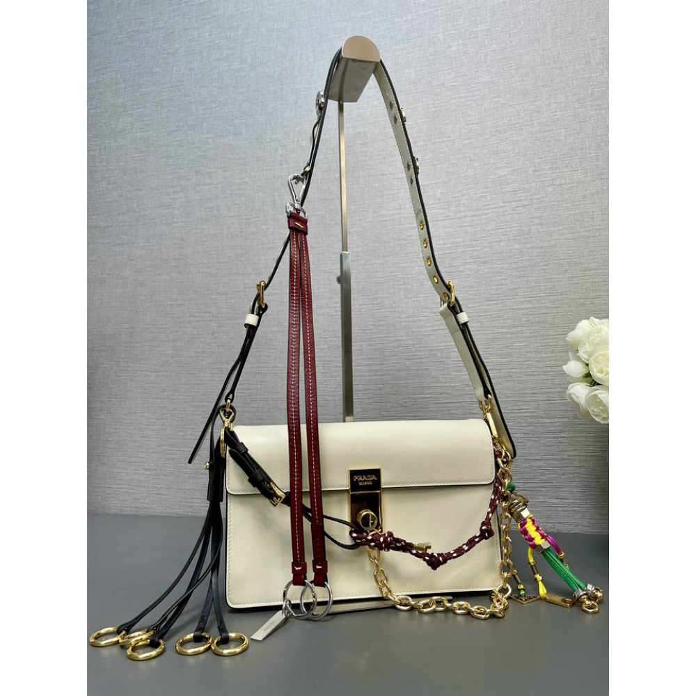 Prada Soft Sound small leather shoulder bag with charms 24x13.5x6cm Bags