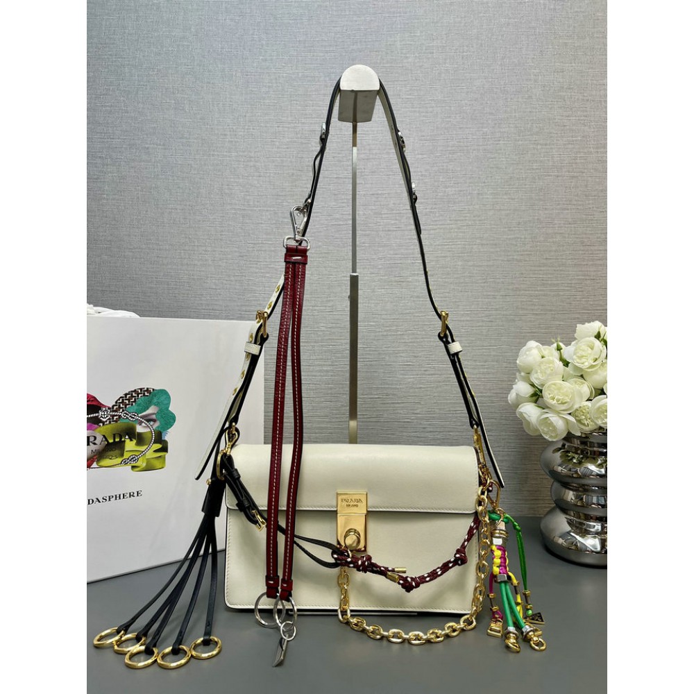 Prada Soft Sound small leather shoulder bag with charms 24x13.5x6cm Bags