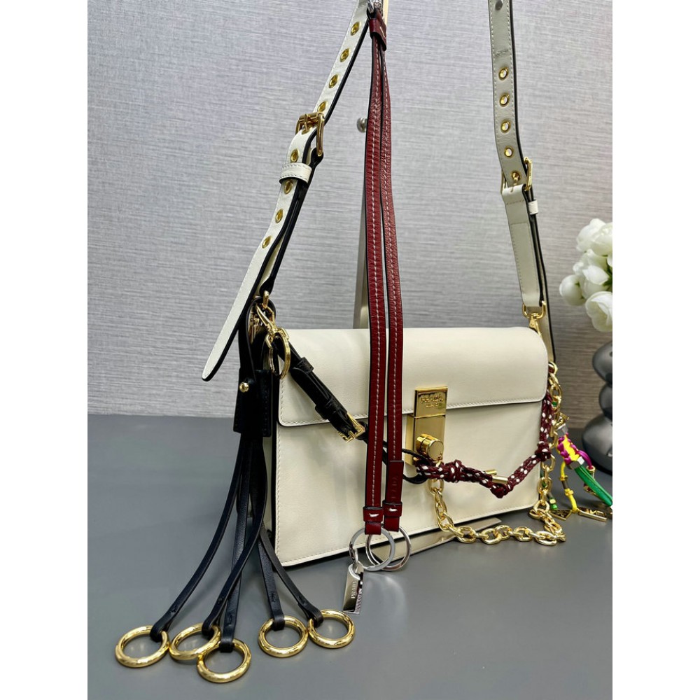 Prada Soft Sound small leather shoulder bag with charms 24x13.5x6cm Bags