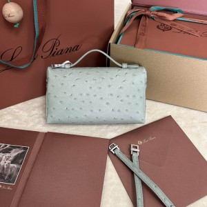 Loro Piana Extra Pocket L19 11 x 19 x 6,5 cm ostrich leather 