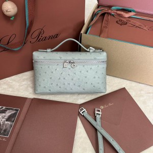 Loro Piana Extra Pocket L19 11 x 19 x 6,5 cm ostrich leather 