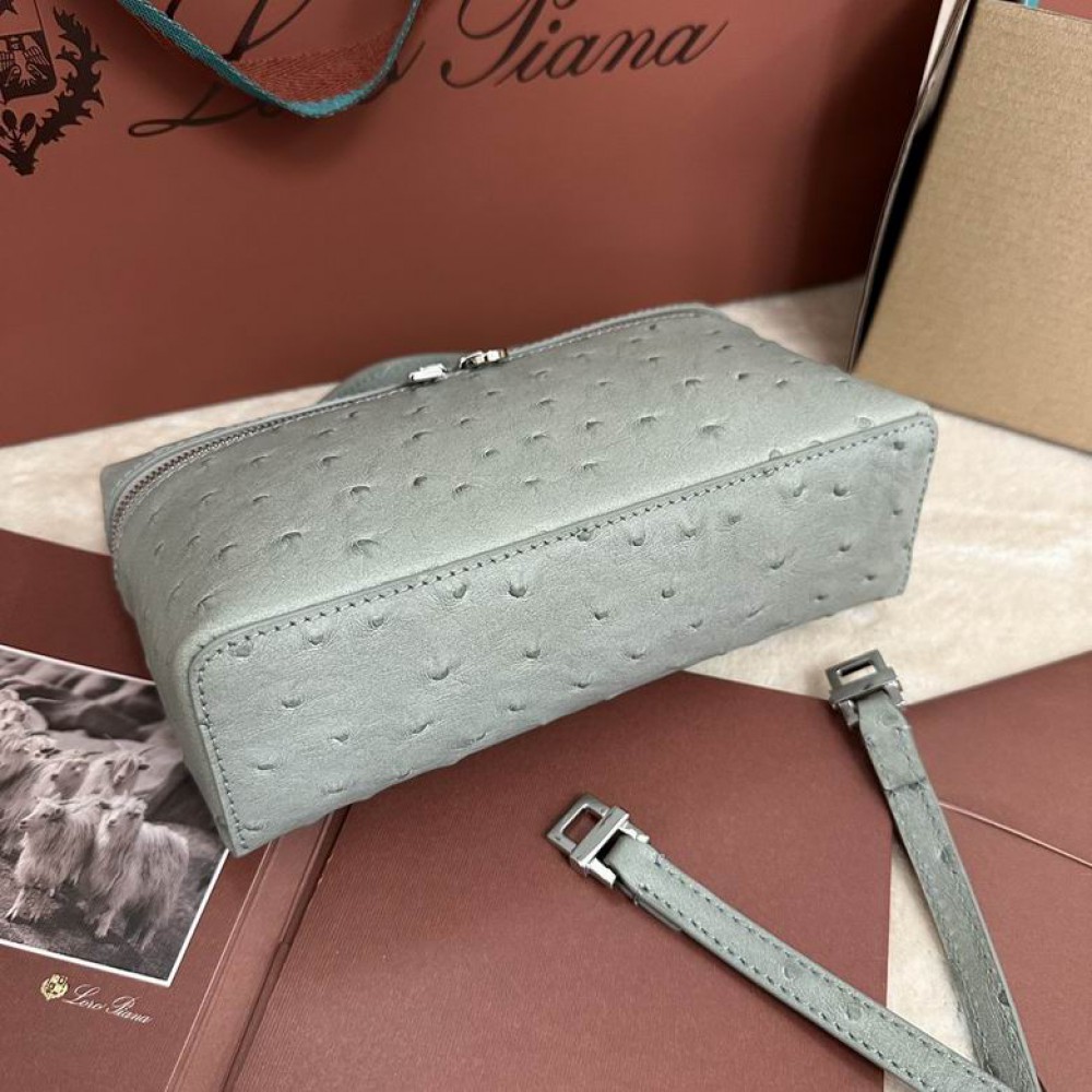 Loro Piana Extra Pocket L19 11 x 19 x 6,5 cm ostrich leather 