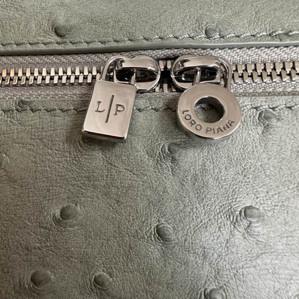 Loro Piana Extra Pocket L19 11 x 19 x 6,5 cm ostrich leather 