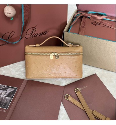 Loro Piana Extra Pocket L19 11 x 19 x 6,5 cm ostrich leather
