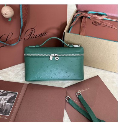 Loro Piana Extra Pocket L19 11 x 19 x 6,5 cm ostrich leather