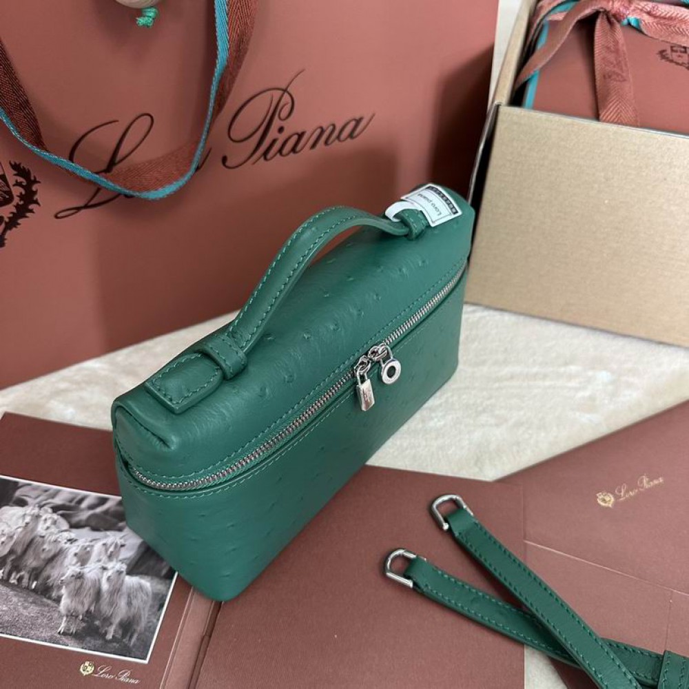 Loro Piana Extra Pocket L19 11 x 19 x 6,5 cm ostrich leather 