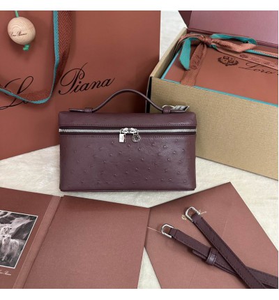 Loro Piana Extra Pocket L19 11 x 19 x 6,5 cm ostrich leather