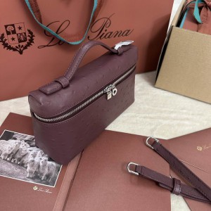 Loro Piana Extra Pocket L19 11 x 19 x 6,5 cm ostrich leather 