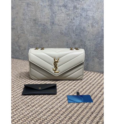 Ysl loulou small in matelassé lambskin 24x14x6cm