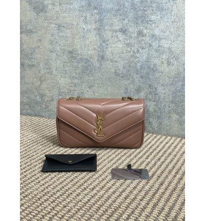 Ysl loulou small in matelassé lambskin 24x14x6cm
