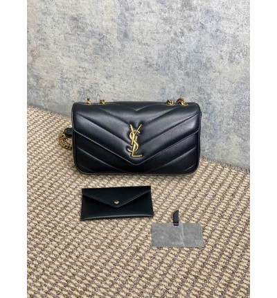 Ysl loulou small in matelassé lambskin 24x14x6cm