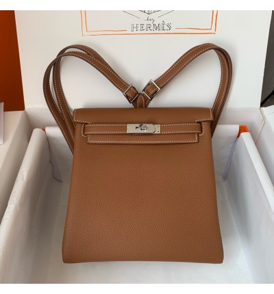 Hermès Kelly Ado backpack in black togo leather 22X22X10CM