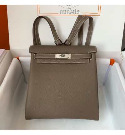 Hermès Kelly Ado backpack in black togo leather 22X22X10CM