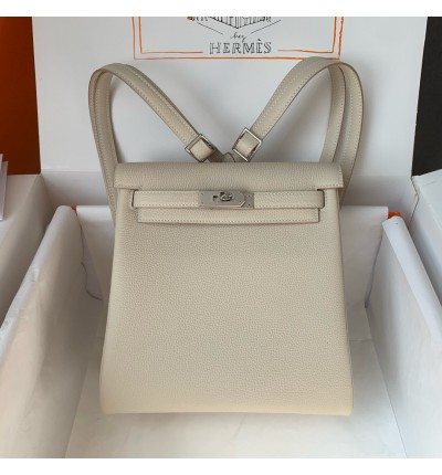 Hermès Kelly Ado backpack in black togo leather 22X22X10CM