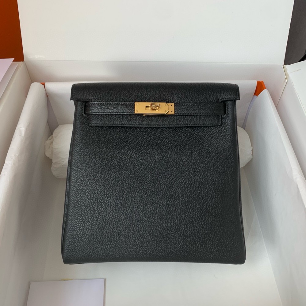 Hermès Kelly Ado backpack in black togo leather 22X22X10CM Bags