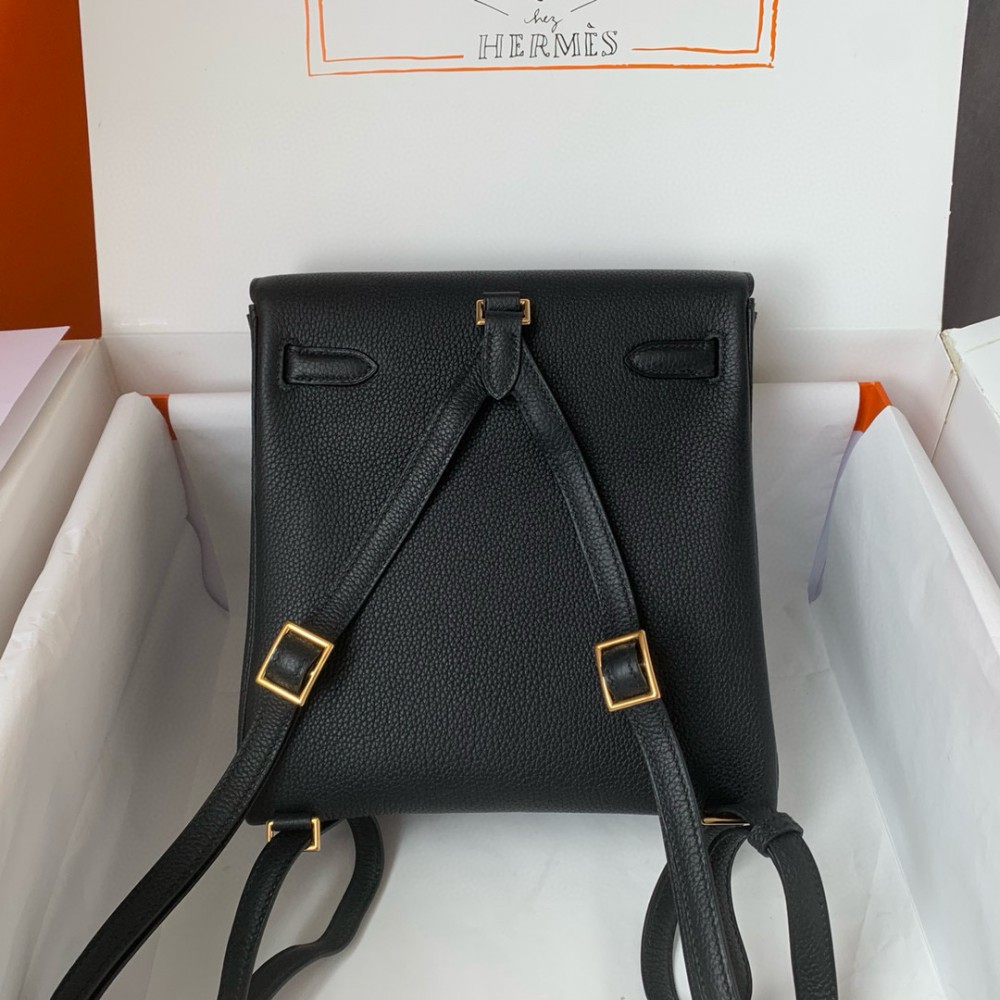 Hermès Kelly Ado backpack in black togo leather 22X22X10CM Bags