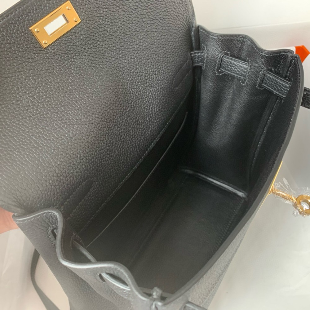 Hermès Kelly Ado backpack in black togo leather 22X22X10CM Bags