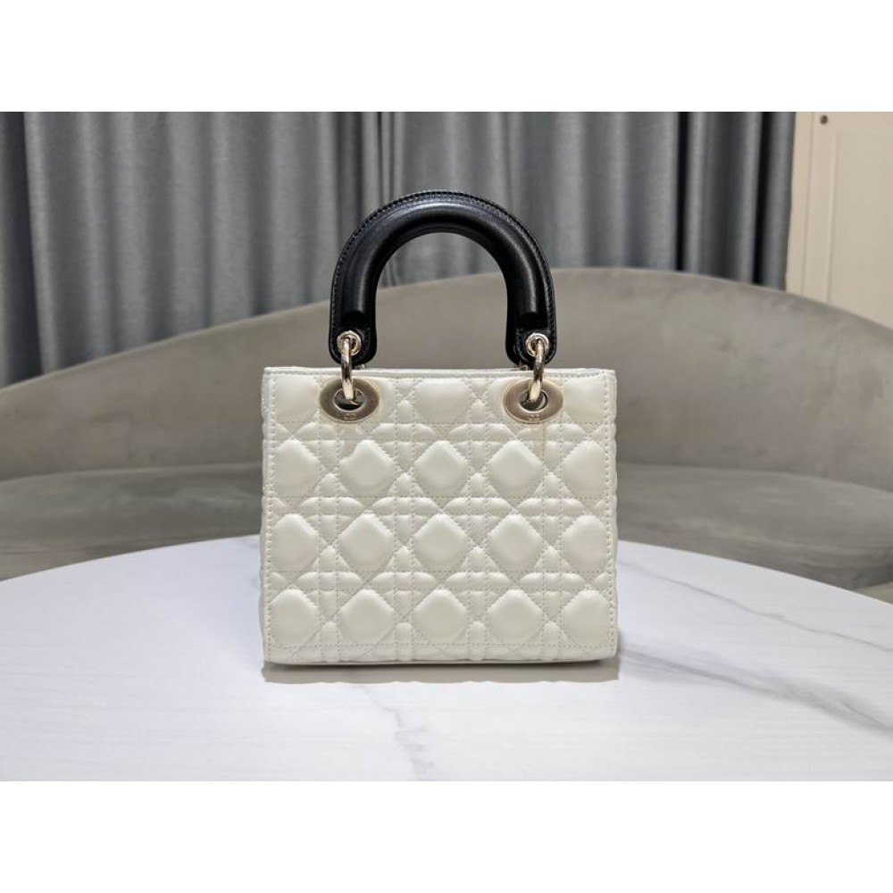 Dior lady small size 20x17x8cm lampskin leather Bags