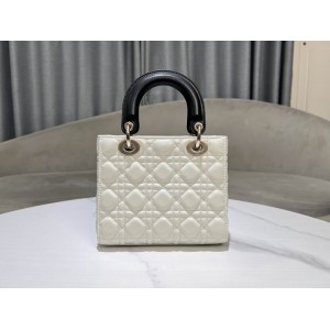 Dior lady small size 20x17x8cm lampskin leather Bags