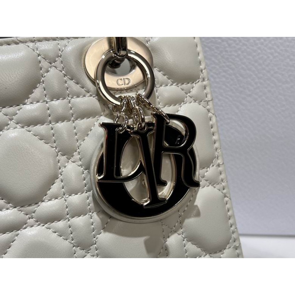 Dior lady small size 20x17x8cm lampskin leather Bags