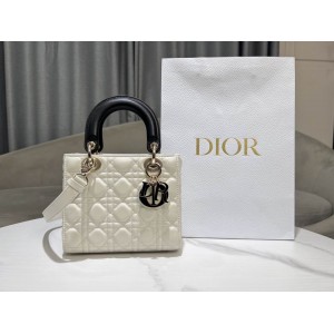 Dior lady small size 20x17x8cm lampskin leather Bags